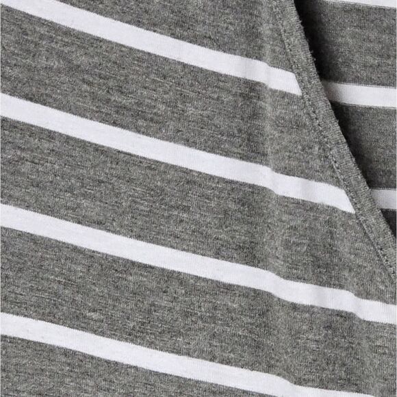 Torrid Gray White Striped Surplice Dress Faux Wrap Skater Midi Lightweight Knit - Picture 10 of 11